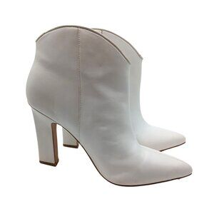 Marc Fisher Masina White Pointed Toe High Heel Ankle Boots Bootie Size 6.5 Shoes